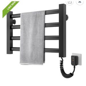 Brand New 4 Row Bars Kettle Black Heated Warming Towel Rack